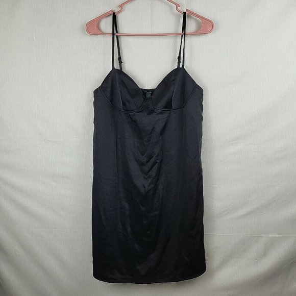 Wild Fable Womens Black Sleeveless Sweetheart Neck Slip Dress Size Medium - Picture 1 of 10